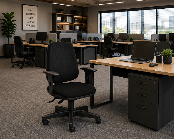 Cadeira Escritório Home Office Job Presidente Ergonômica Giratória Braços Reguláveis Laudo Ergonomico NR17