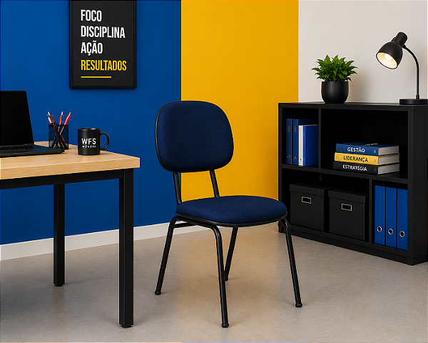 Cadeira Secretária Fixa Home Office Aproximação 4 Pés