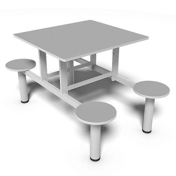 Mesa para Refeitório 4 Lugares Bancos Fixos 1,20 m