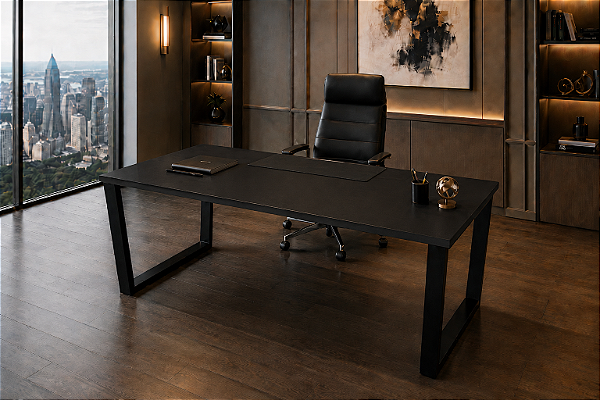 Mesa Escritório Diretoria Executiva Reta 1,40 x 0,80 x 0,75 m 36 mm Home Office