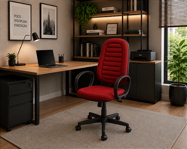 Cadeira Para Escritório Presidente Gomada Giratória Home Office Relax Braço Fixo