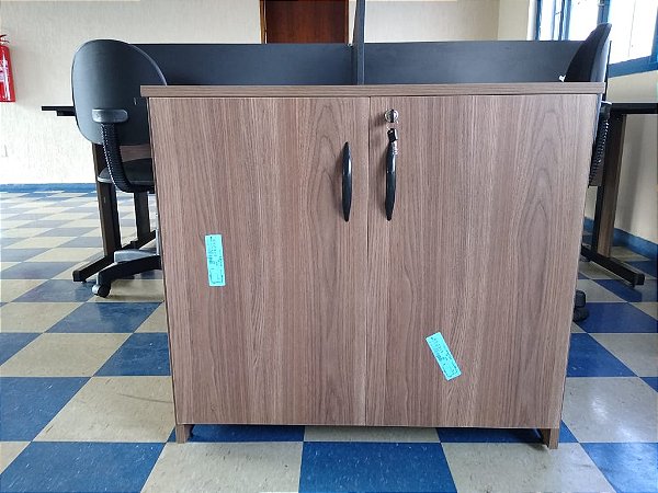 Armario Baixo 2 Portas 18 mm Prateleira Cor Carvalho Monique