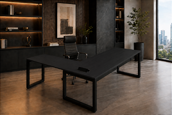 Mesa Escritório Diretoria Executiva L 1,60 x 1,60 x 0,75 m 36 mm Home Office