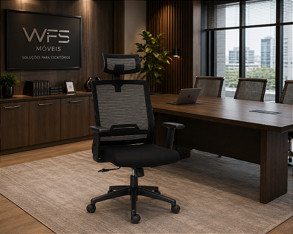 Cadeira Escritório Voltz Presidente Giratória Relax Braços Reguláveis Home Office Corporativa