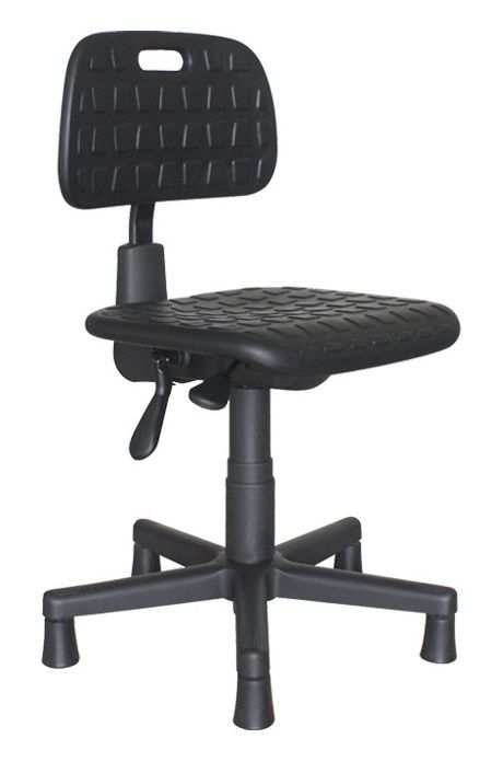 Cadeira Secretária Industrial Ergonômica Sapatas em PU Giratória