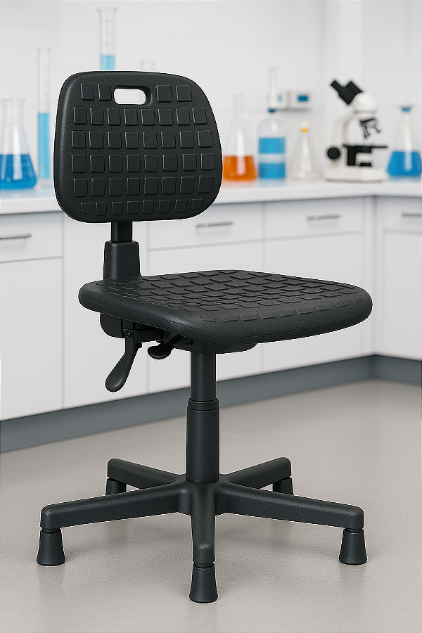 Cadeira Secretária Industrial Ergonômica Sapatas Giratória