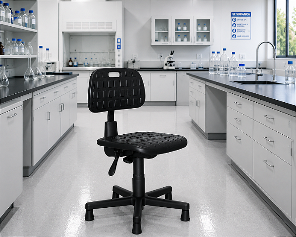 Cadeira Secretária Industrial Ergonômica Sapatas Giratória