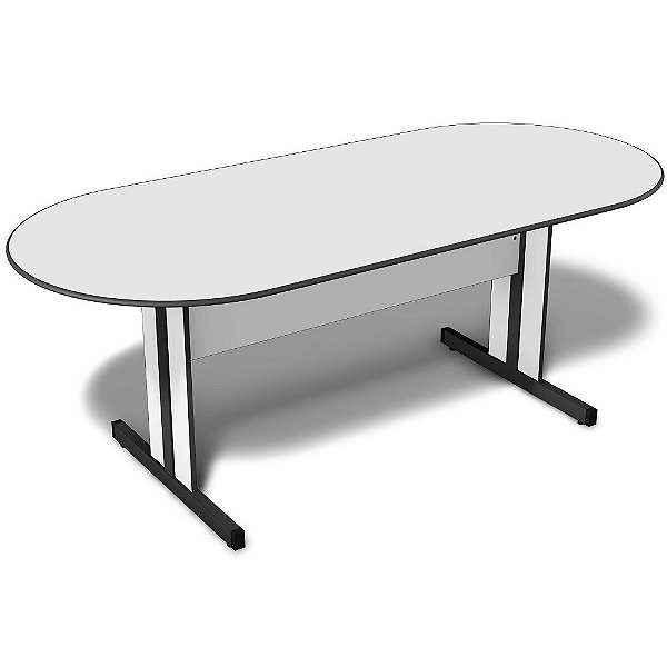Mesa para Sala de Reunião Oval 2,00 x 0,90 m 15 mm Escritório Light