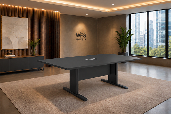 Mesa para Sala Reunião Retangular 1,80 x 0,90 m 25 mm Escritório