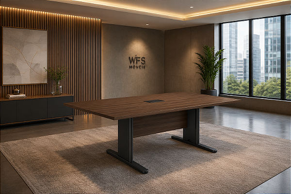 Mesa para Sala Reunião Retangular 2,20 x 1,20 m 25 mm Escritório