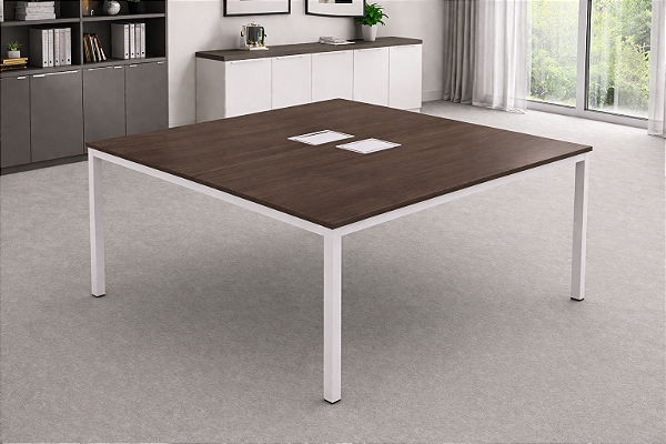 Plataforma de Trabalho 2 Lugares 25 mm 1,40 x 1,20 m Estação Caixa de Tomada