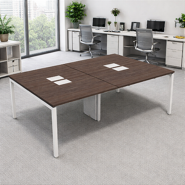 Plataforma de Trabalho 4 Lugares 25 mm 2,40 x 1,20 m Estação Caixa de Tomada