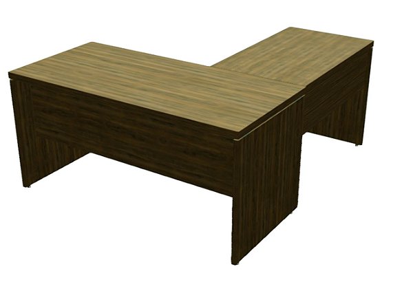 Mesa em L com 2 Gavetas Escritório Corporativa 1,20 x 1,50 m 40 mm Home Office