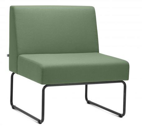 Poltrona Berlin Sem Braços Design Base em Aço Recepção Escritório Corporativo Sala de Espera Modular