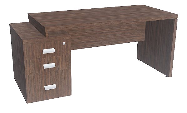 Mesa Reta Escritório Com 2 Gavetas + Pasta Suspensa Chave Corporativa 40 mm 1,34 x 0,60 m Home Office Corporativa