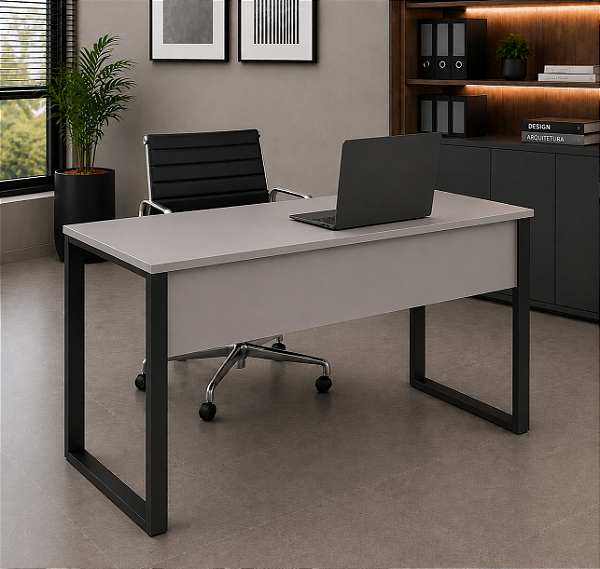 Mesa para Escritório Reta Home Office Pé em Aço Tubular 0,80 x 0,50 m 15 mm Escrivaninha