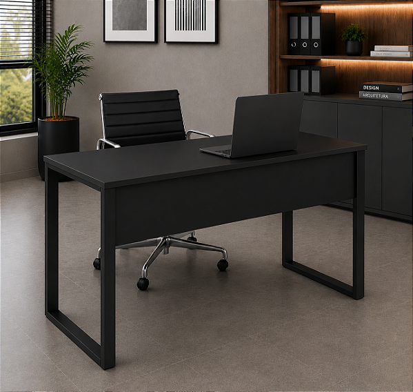 Mesa para Escritório Reta Home Office Pé em Aço Tubular 1,00 x 0,50 m 15 mm Escrivaninha
