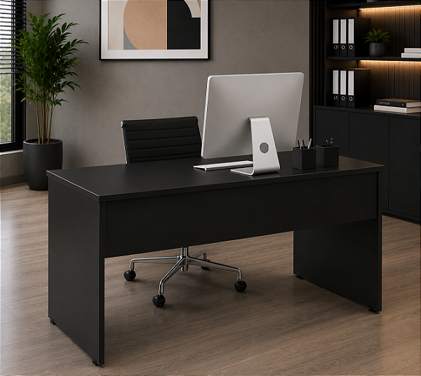 Mesa para Escritório Reta Pé Painel 0,80 x 0,50 m 15 mm Home Office Escrivaninha