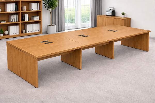 Plataforma de Trabalho 6 Lugares Pé Painel 3,60 x 1,20 m 40 mm Corporativa Com Caixa de Tomada