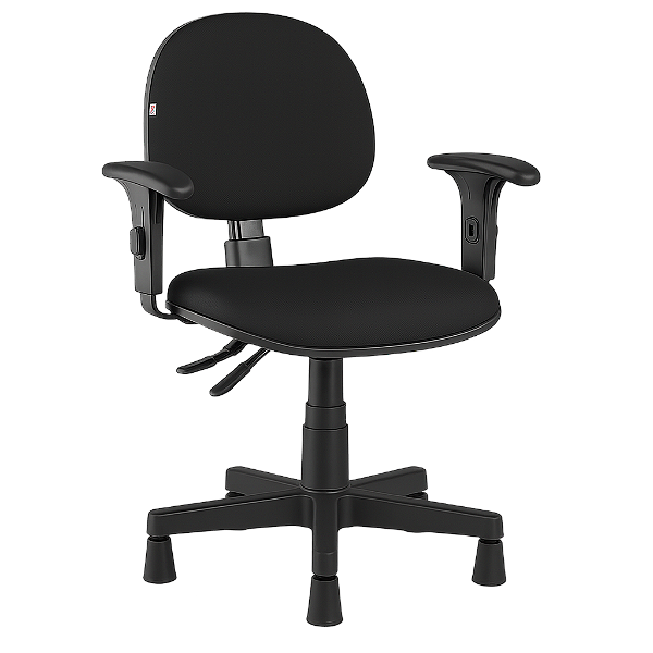 Cadeira para Costureira Executiva Ergonômica Braços Reguláveis Giratória Sapatas