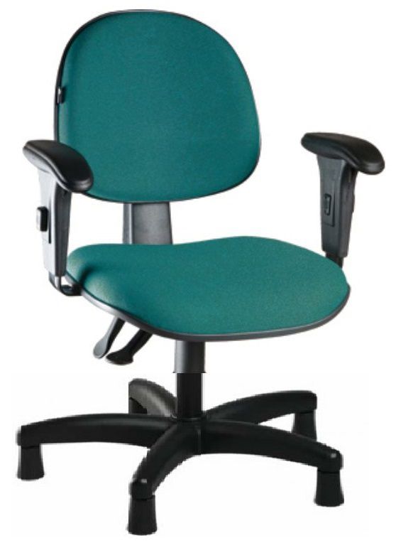 Cadeira para Costureira Executiva Ergonômica Braços Reguláveis Giratória Sapatas