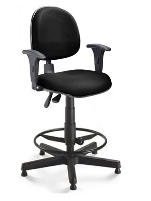Cadeira Caixa Alta Executiva Ergonômica Aro Back System Braço Regulável Supermercado Padaria Recepção