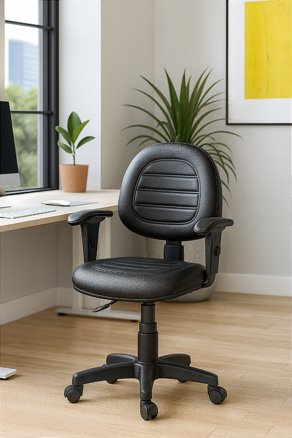Cadeira Executiva Giratória Escritório Braços Reguláveis Gomada Ergonômica Home Office