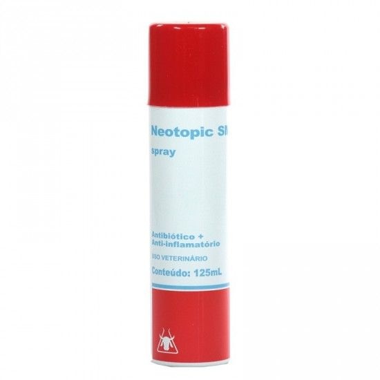 Neotopic SM Spray 125mL Antibiótico e Anti-inflamatório para Pets