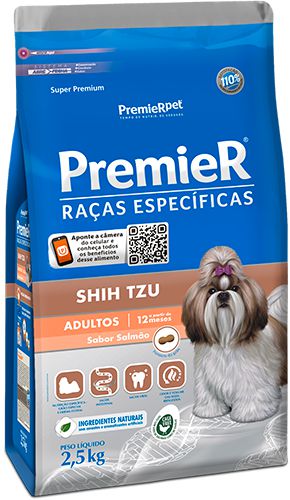 Ração Seca Premier Raças Específicas Shih Tzu Adulto sabor Salmão
