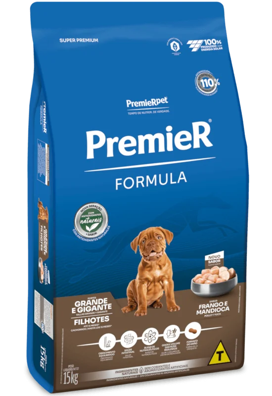 Ração Premier Fórmula para Cães Filhotes de Raças Grandes e Gigantes Sabor Frango 15kg