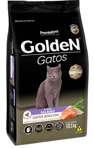 Ração Seca Golden Gatos Adultos sabor Salmão
