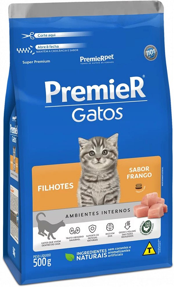 Ração Seca Premier Gatos Filhotes sabor Frango