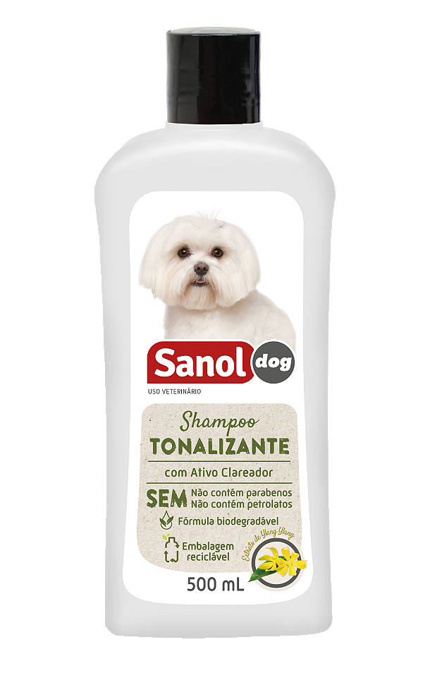 Shampoo Sanol Dog Tonalizante de Pelos Claros 500ml