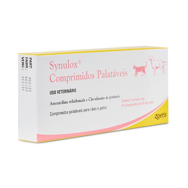 Antibacteriano Zoetis Synulox 10 Comprimidos