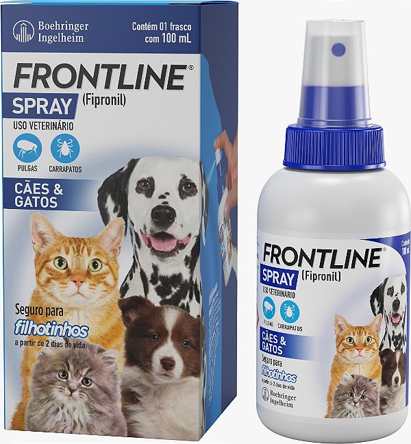 Frontline Spray para Cães e Gatos Antipulgas e Carrapatos