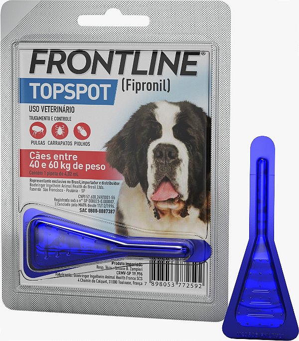 Frontline Topspot Cães Antipulgas e Carrapatos 4,02ml para 40 a 60kg
