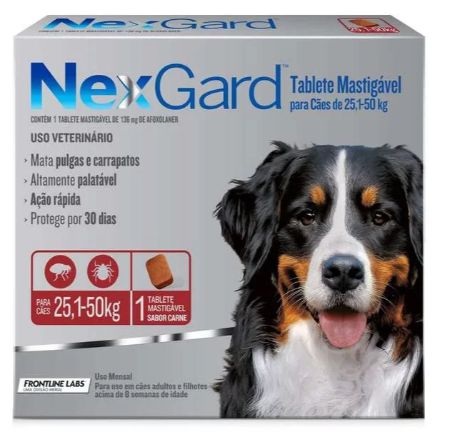 Antipulgas e Carrapatos Boehringer Ingelheim Nexgard para Cães 25,1 a 50kg