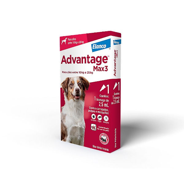 Antiparasitário Elanco Advantage Max 3 Cães  Entre 10 e 25kg