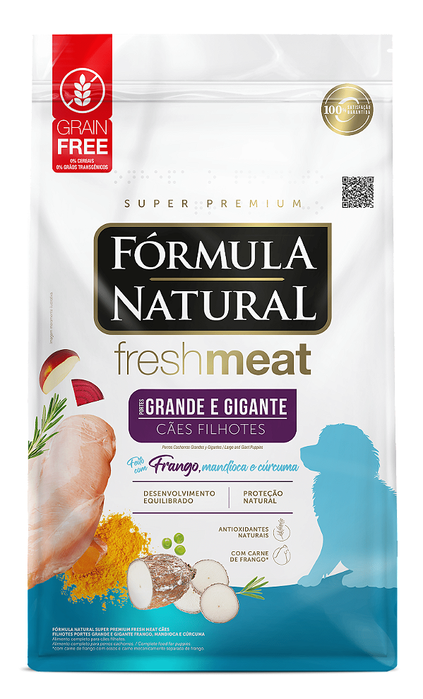 Ração Fórmula Natural Fresh Meat para Cães Filhotes de Porte Grande e Gigante Sabor Frango