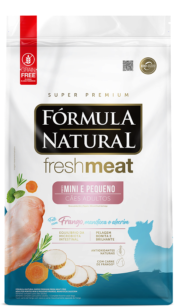 Ração Fórmula Natural Fresh Meat para Cães Adultos de Porte Mini e Pequenos sabor Frango