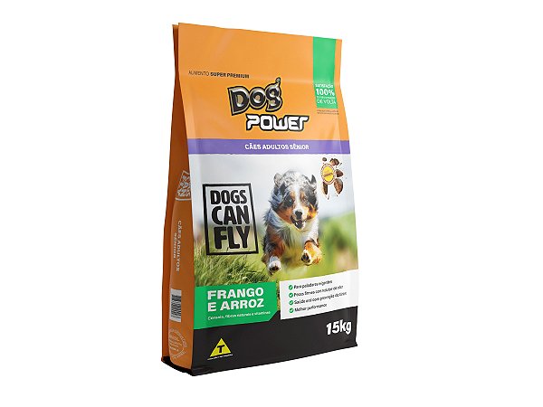 Ração Seca Dog Power para Cão Sênior sabor Frango e Arroz