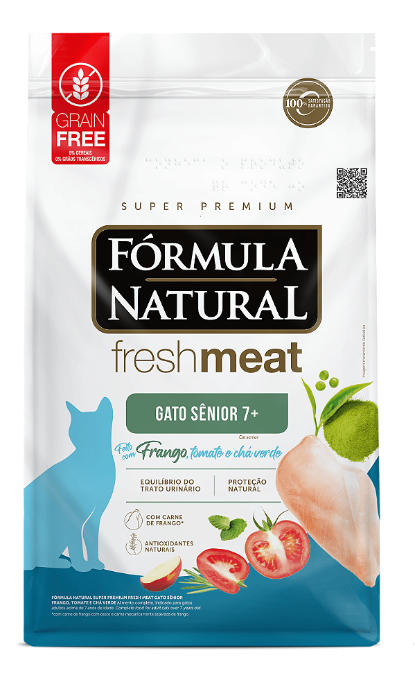 Ração Fórmula Natural Fresh Meat Sênior para Gatos Sabor Frango