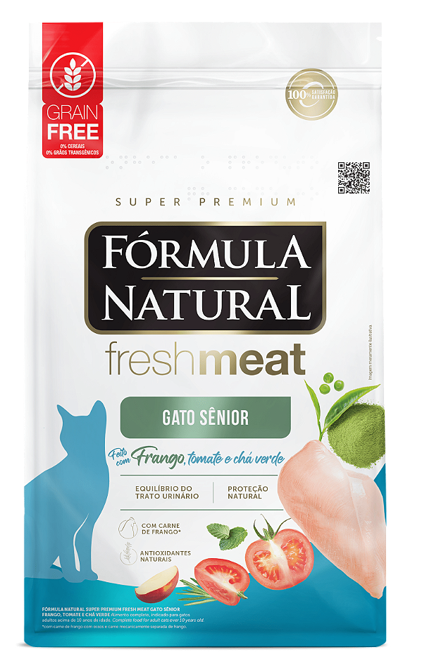 Ração Seca Fórmula Natural Fresh Meat Gatos Sênior sabor Frango