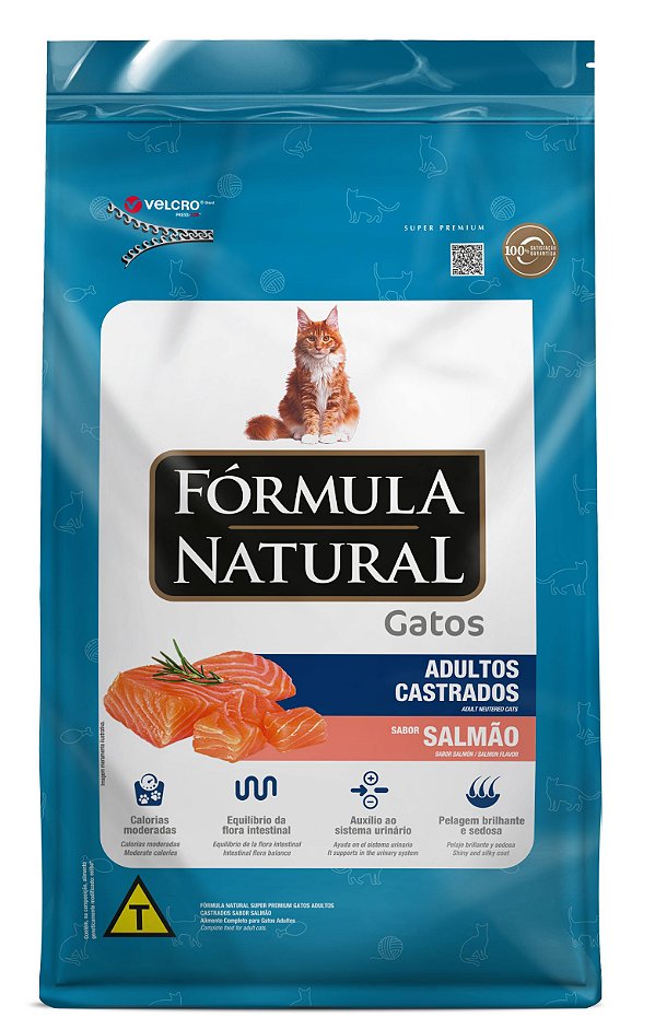 Ração Seca Fórmula Natural Gatos Castrados sabor Salmão