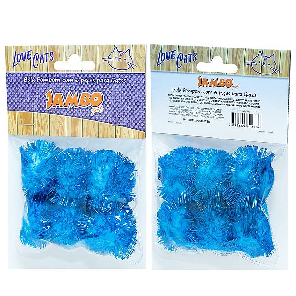 Brinquedo Jambo Bola Pompom com 6 Unidades