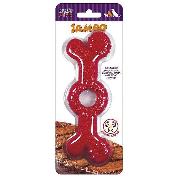 JB25328N Brinquedo Jambo Osso Anelado TPR Carne Médio