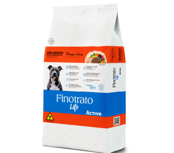 Ração Finotrato Life Active Frango e Arroz para Cães Adultos 15kg