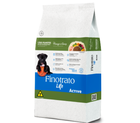 Ração Finotrato Life Active Frango e Arroz para Cães Filhotes 15kg