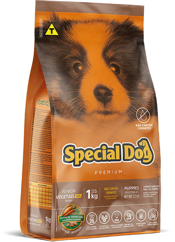 Ração Seca Special Dog Cães Júnior sabor Vegetais Pró