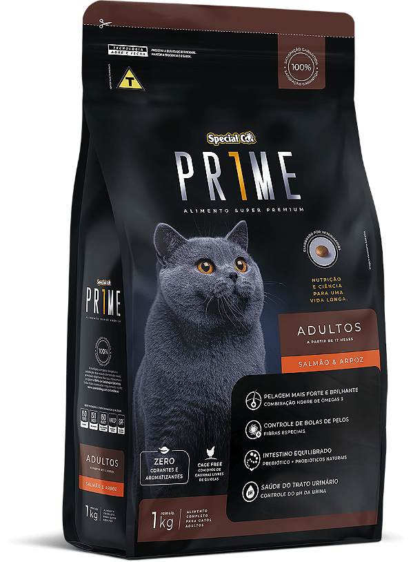 Ração Seca Special Cat Prime Adulto sabor Salmão e Arroz